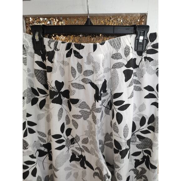 Hot Cotton Linen Cotton Blend Pants Black White Large - Picture 10 of 13